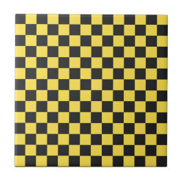 Padrão de xadrez amarelo e preto