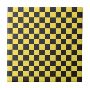 Padrão de xadrez amarelo e preto