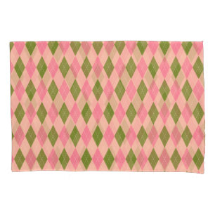 Padrão de Xadrez de Estilo de Pastel Rosa e Verde