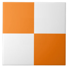 Padrão de Xadrez Laranja Branco