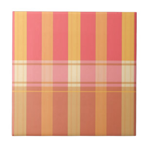 Padrão de Xadrez Listrado Rosa Marrom Quente