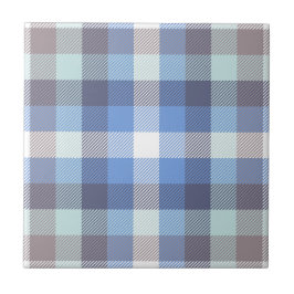 Padrão de Xadrez Taupe Tartan Azul Moderno