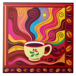 Padrão de Xícara de Café Fumegante
