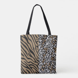 Padrão de zebra do leopardo animal Tote Bag