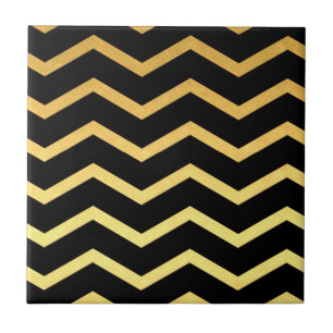 Padrão de Zig Dourado e preto