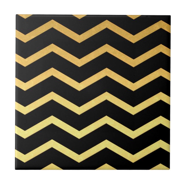 Padrão de Zig Dourado e preto (Frente)