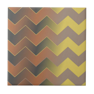 Padrão de Zig Zag Geométrico Dourado Castanho