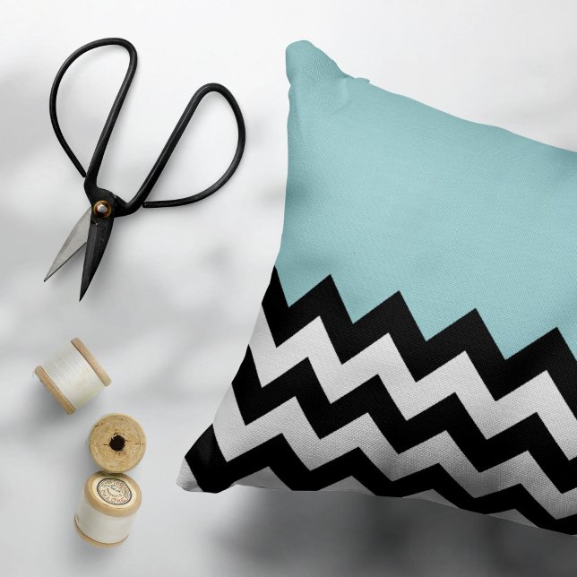 Padrão de ziguezague preto e branco, Chevron, azul (Criador carregado)