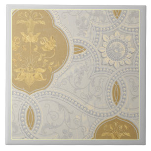 Padrão Decorativo Creme e Dourado