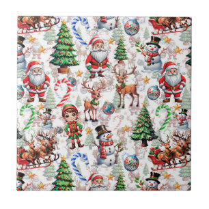 Padrão Decorativo de Natal com Fundo Branco