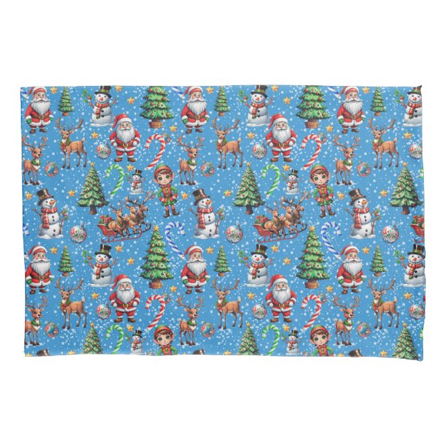 Padrão Decorativo de Natal de Fundo Azul (Frente)