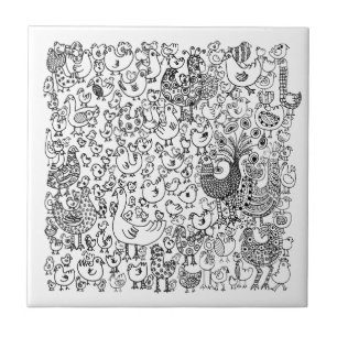 Padrão decorativo de pássaros preto e branco diver