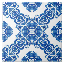 Padrão Decorativo Mediterrâneo Azul e Branco
