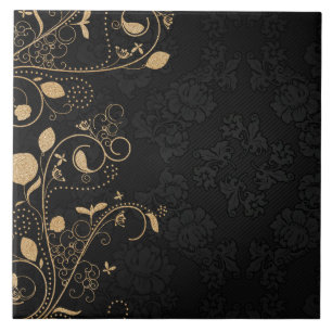 Padrão Decorativo Preto e Dourado