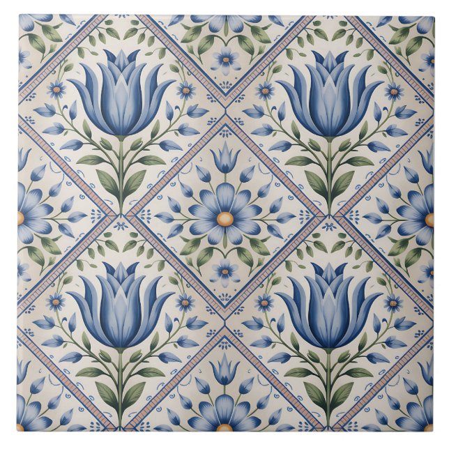 Padrão Delft Holandês Azul (Frente)