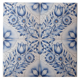 Padrão Delft Holandês Azul