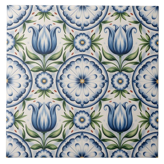 Padrão Delft Holandês Azul (Frente)