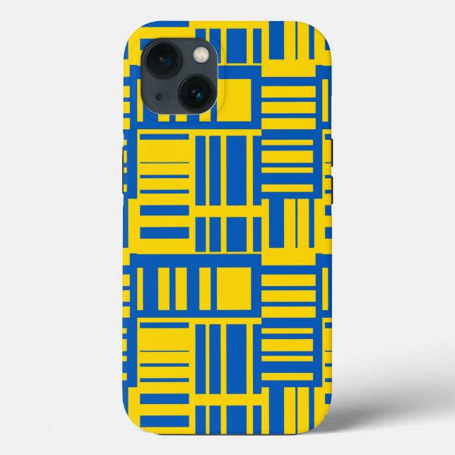 Padrão Design de Linha de Cor Azul E Amarelo (Verso)