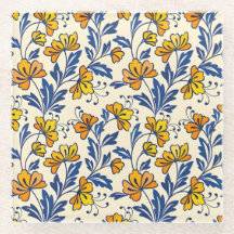 Padrão deslumbrante e contínuo de flores e folhas