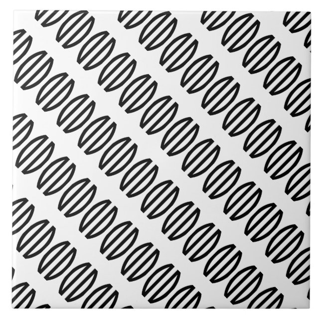 Padrão Diagonal de Art Deco em Preto e Branco (Frente)