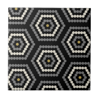 Padrão do Azulejo Hexagon Penny Hex Preto