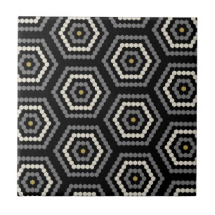 Padrão do Azulejo Hexagon Penny Hex Preto