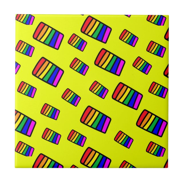 Padrão do bloco Funky Neon Rainbow (Frente)