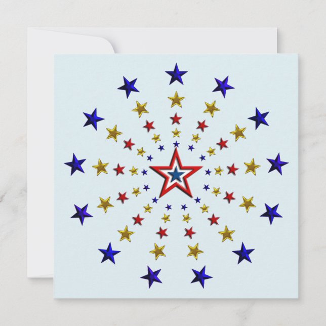Padrão do Convite de festas das Estrelas Patriótic (Frente)