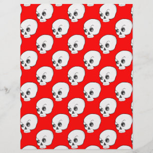 Padrão Do Crânio Em Fundo Vermelho