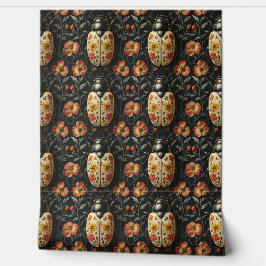 Padrão Do Fusível Floral Amarelo E Preto Vintage