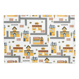 Padrão do Mapa da Cidade para Crianças Amarelo e C