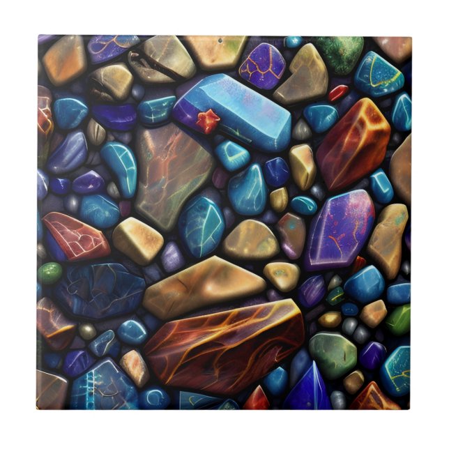 Padrão do mosaico da pedra colorida (Frente)