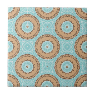 Padrão do mosaico marroquino Pastel Blue & Camel B