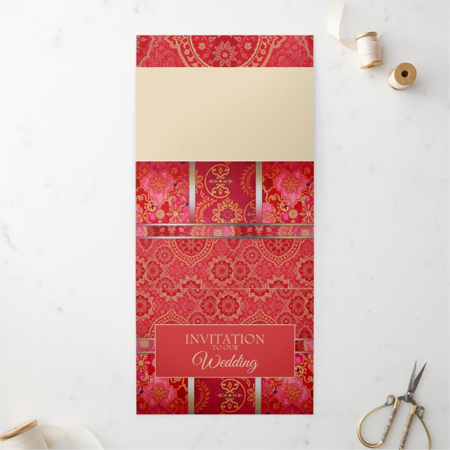 Padrão do Ouro Vermelho ORIENTAL - Cartão de Convi (Fora)