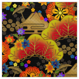 padrão do tecido kimono japonês em preto