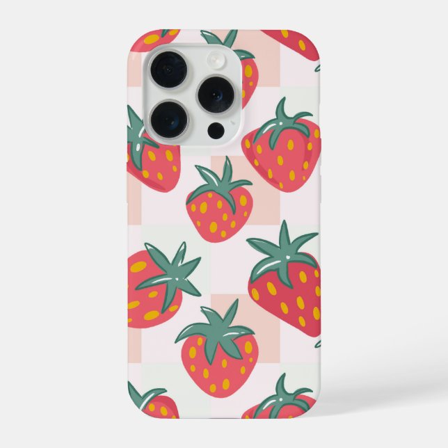 Padrão Doce de Morango Pastel – Xadrez Macio (Verso)