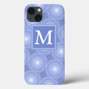 Padrão dos círculos azuis do monograma Casca iPhon