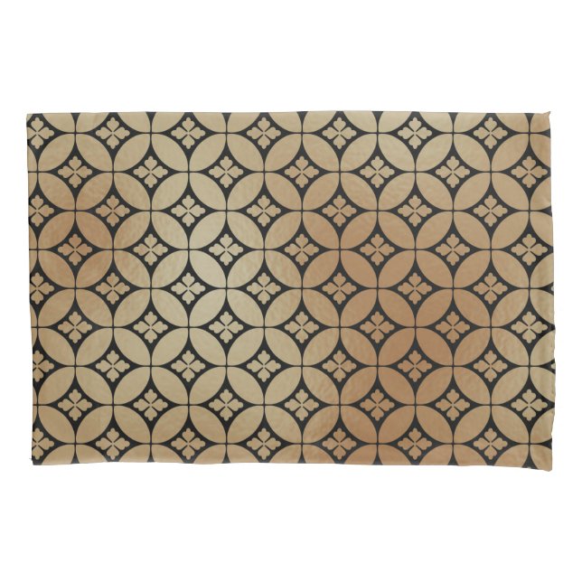 Padrão dos Círculos Florais Elegante Dourado Abstr (Frente-Esquerda)