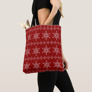 Padrão dos Flocos de Neve de Natal Tote Bag