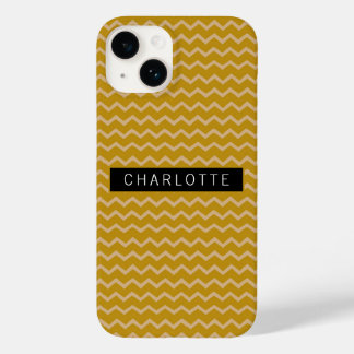 Padrão Dourado da mostarda Zigzag Personalizado