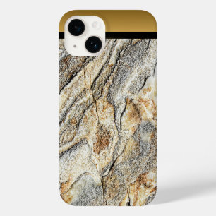 Padrão Dourado de Marble Preto Castanho iPhone / A