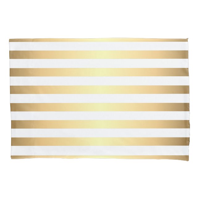 Padrão Dourado de Stripes Brancas (Frente)