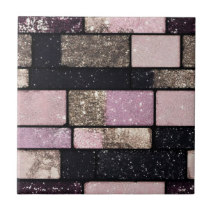 Padrão Dourado de tijolo de Sparkle rosa