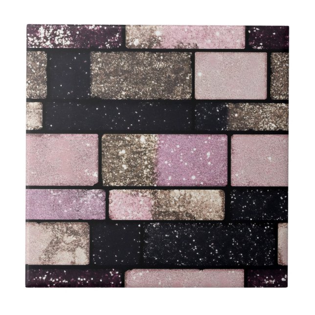 Padrão Dourado de tijolo de Sparkle rosa (Frente)