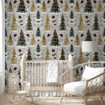 Padrão Dourado Elegante e Natal Negro - Festivo