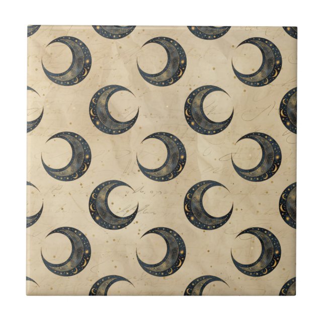 Padrão Dourado Lua Celestial Boho (Frente)