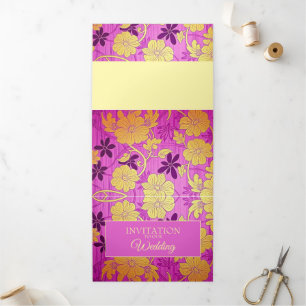 Padrão Dourado Rosa ORIENTAL - Cartão de Convite