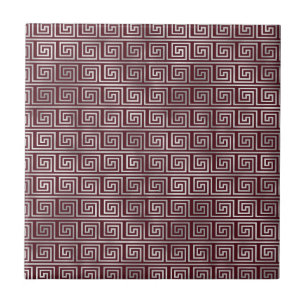 Padrão Elegante Arte Grega Antiga Cinza Marrom
