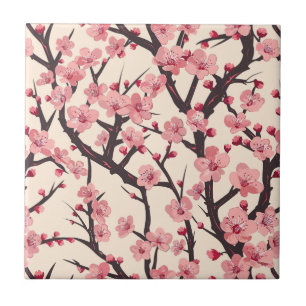 Padrão Elegante De Flor De Cereja Sem Costura (6)