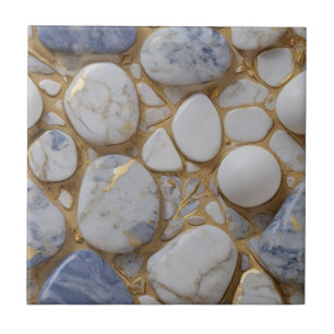 Padrão elegante de pedra de ouro branco-azul